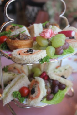 Miniature roast beef and Yorkshire pudding, Quail eggs and a delicious selection of sandwiches