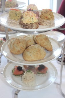 A delicious array of tea sandwiches and freshly baked scones!