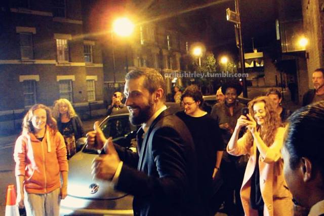 Armitage readies to be pelted by a bucket of ice and water...again!