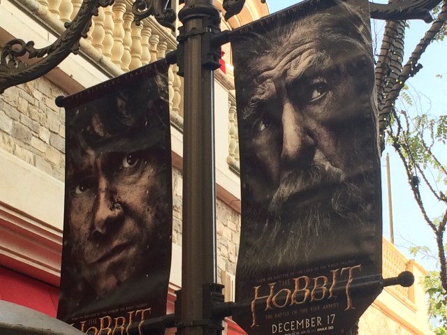 Banner flags featuring Bilbo and Gandalf