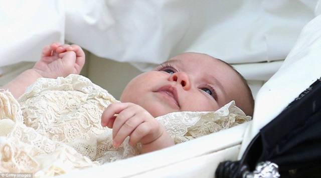 Beautiful baby, Princess Charlotte after her Christening.
